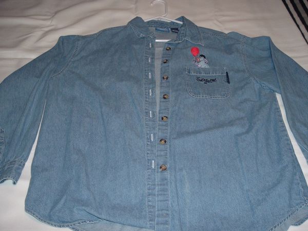 A great Long Sleeve Denim with Eeyore holding a Balloon - from the 100 Acre Wood Collection.