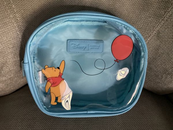 Winnie the Pooh Light Blue Purse with See-through front - Pooh chasing a red balloon