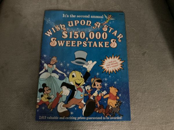 Marketing flyer for Wish Upon a Star Sweepstakes