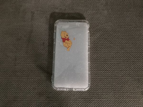 Pooh with Arm Around Apple Symbol on Back of Iphone - Case Cover