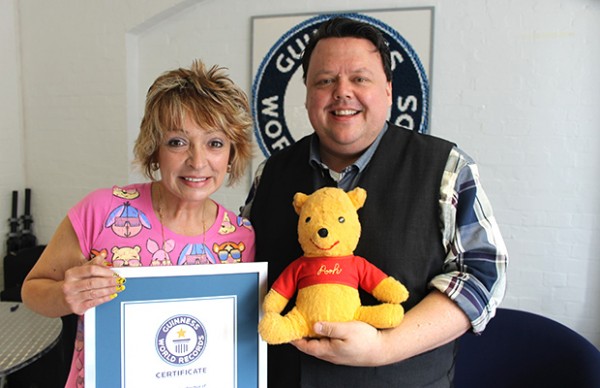 Deb Hoffmann at Guinness World Records Headquarters in London England with editor Craig