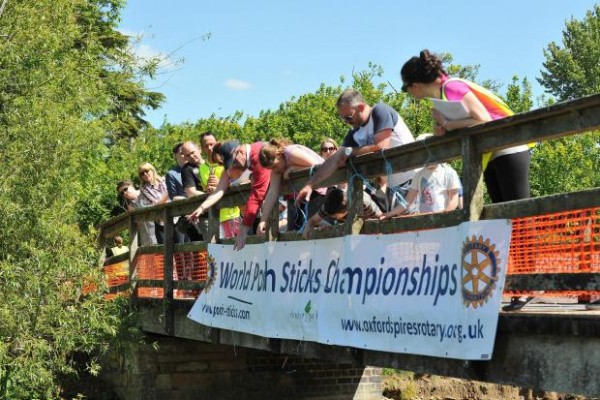 Playing Pooh Sticks at Langel Common