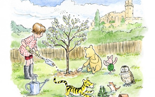 Planting a bee-friendly tree beneath Warwick Castle 